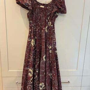 Ulla Johnson Burgundy Floral Maxi Dress